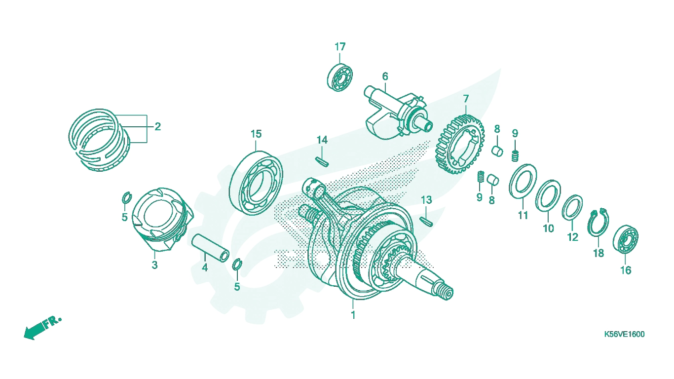 BỘ PHỤ TÙNG E - 16 CATALOGUE TRỤC CƠ - PISTON HONDA WINNER 150