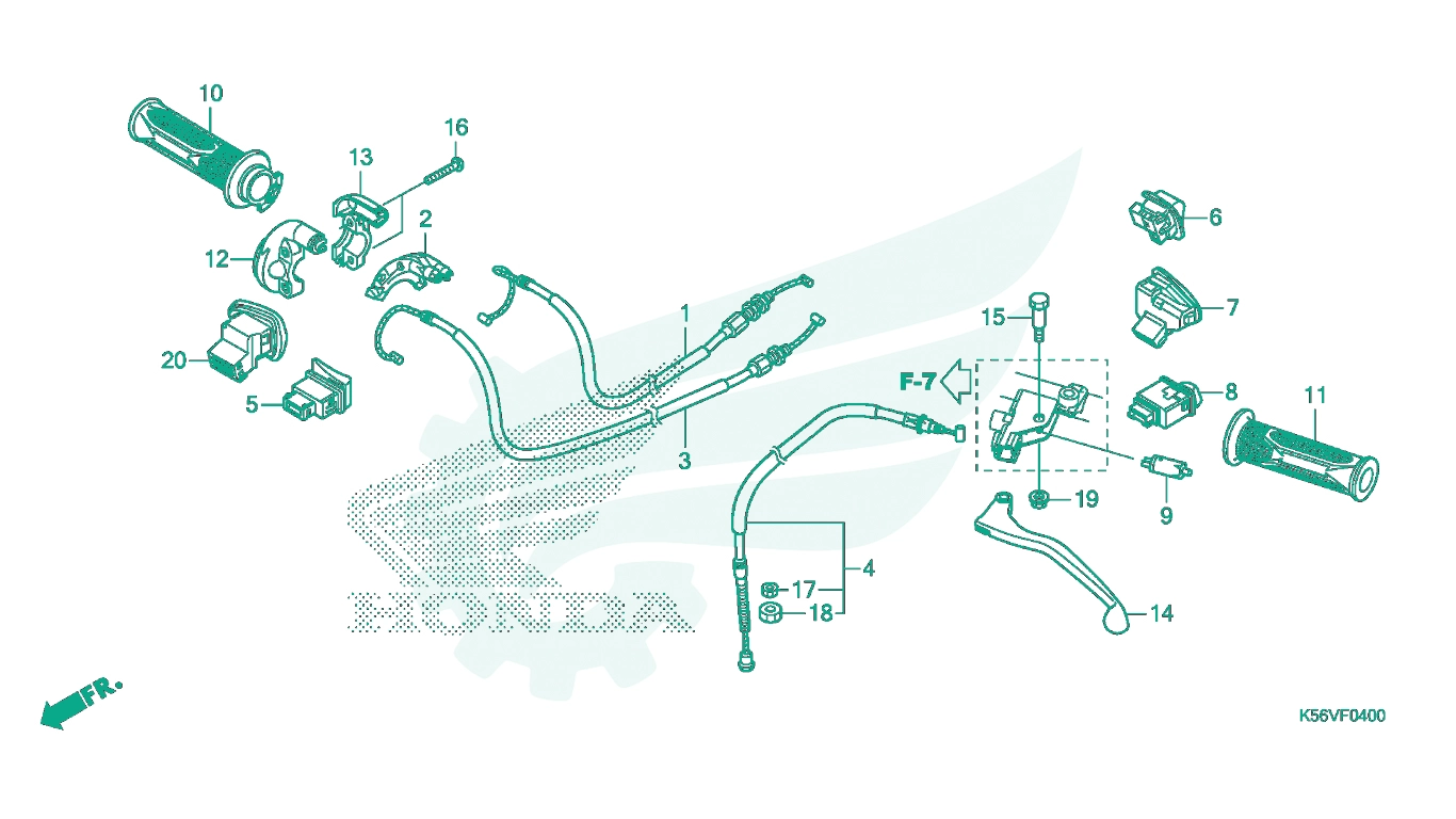 BỘ PHỤ TÙNG F - 4 CATALOGUE TAY - CÔNG TẮC - DÂY HONDA WINNER 150