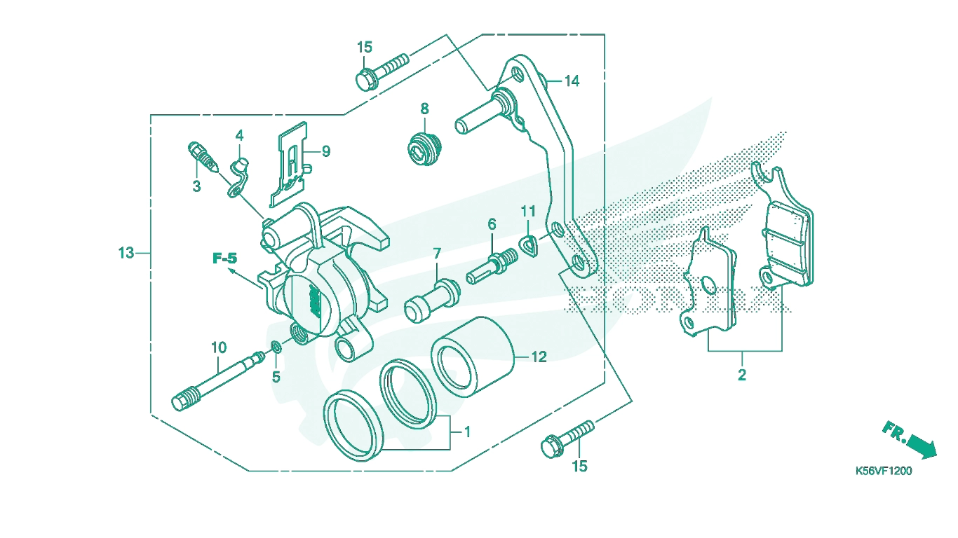 BỘ PHỤ TÙNG F - 12 CATALOGUE NGÀM PHANH TRƯỚC HONDA WINNER 150