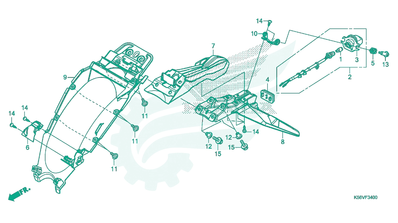 BỘ PHỤ TÙNG F - 34 CATALOGUE CHẮN BÙN SAU HONDA WINNER 150