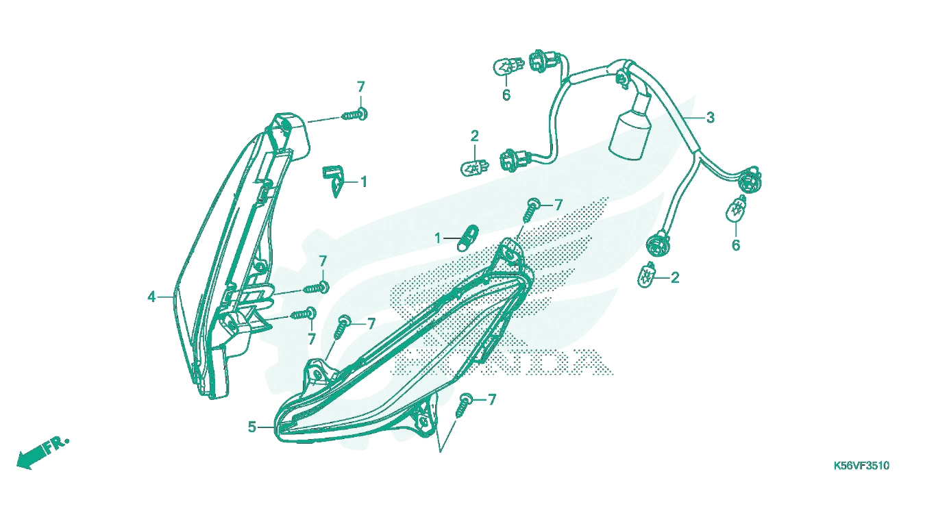 BỘ PHỤ TÙNG F - 35 - 10 CATALOGUE ĐÈN BÁO RẼ TRƯỚC HONDA WINNER 150
