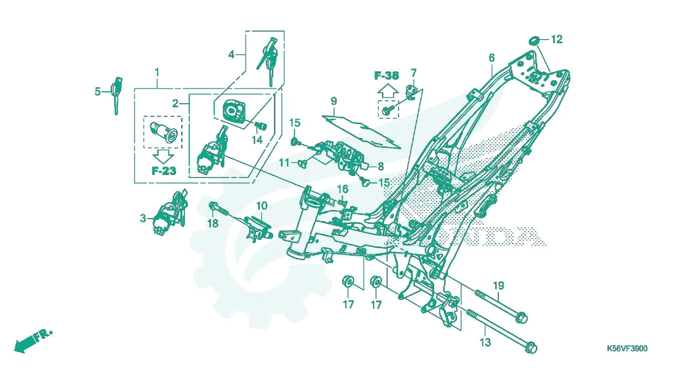BỘ PHỤ TÙNG F - 39 CATALOGUE KHUNG XE HONDA WINNER 150