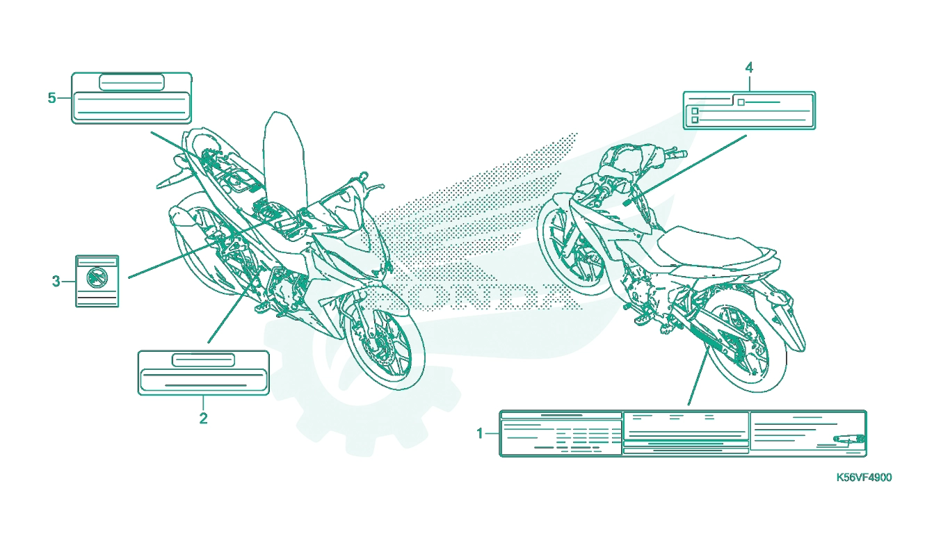 BỘ PHỤ TÙNG F - 49 CATALOGUE NHÃN CẢNH BÁO HONDA WINNER 150