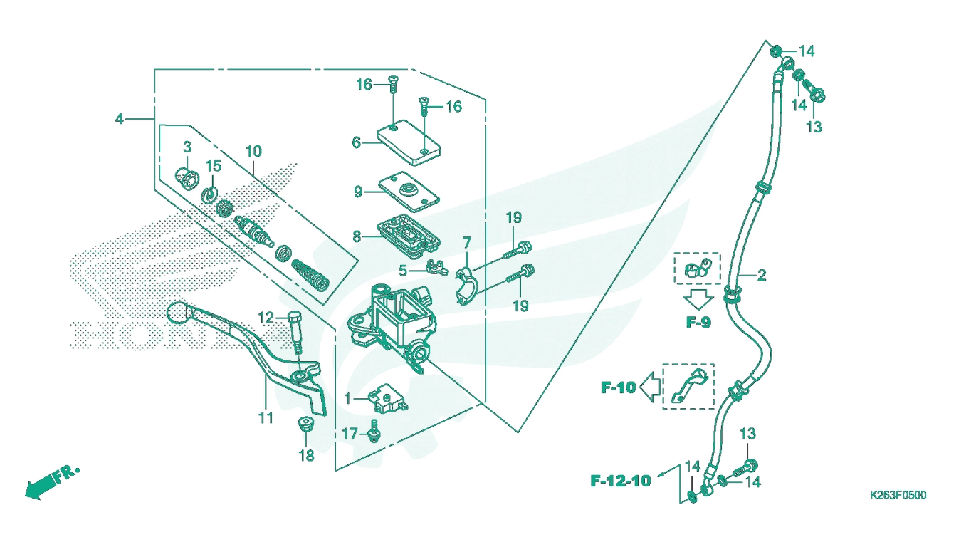 BỘ PHỤ TÙNG F - 5 CATALOGUE XY LANH CHÍNH PHANH TRƯỚC HONDA MSX 125