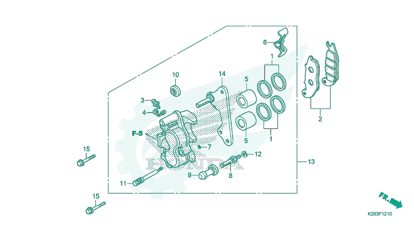 BỘ PHỤ TÙNG F - 12 - 10 CATALOGUE NGÀM PHANH TRƯỚC HONDA MSX 125