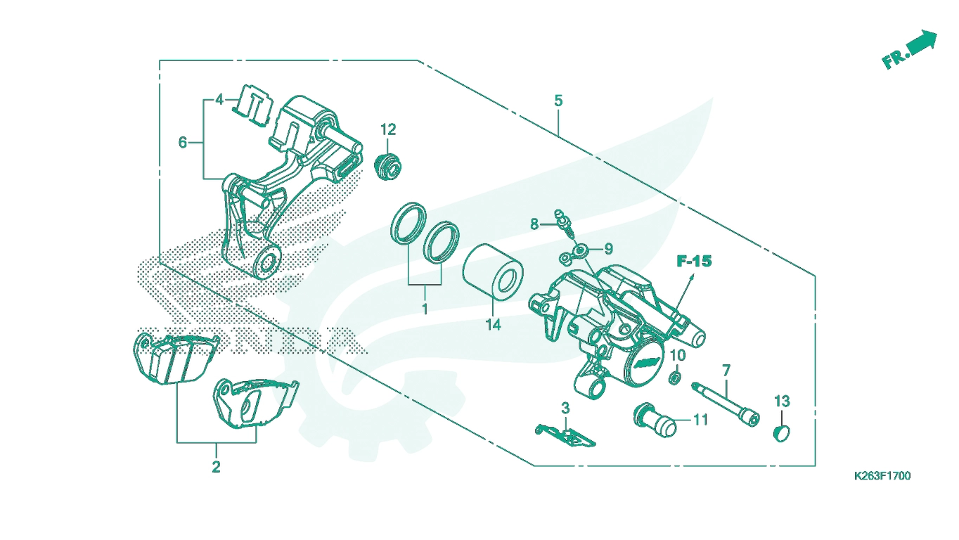 BỘ PHỤ TÙNG F - 17 CATALOGUE NGÀM PHANH SAU HONDA MSX 125