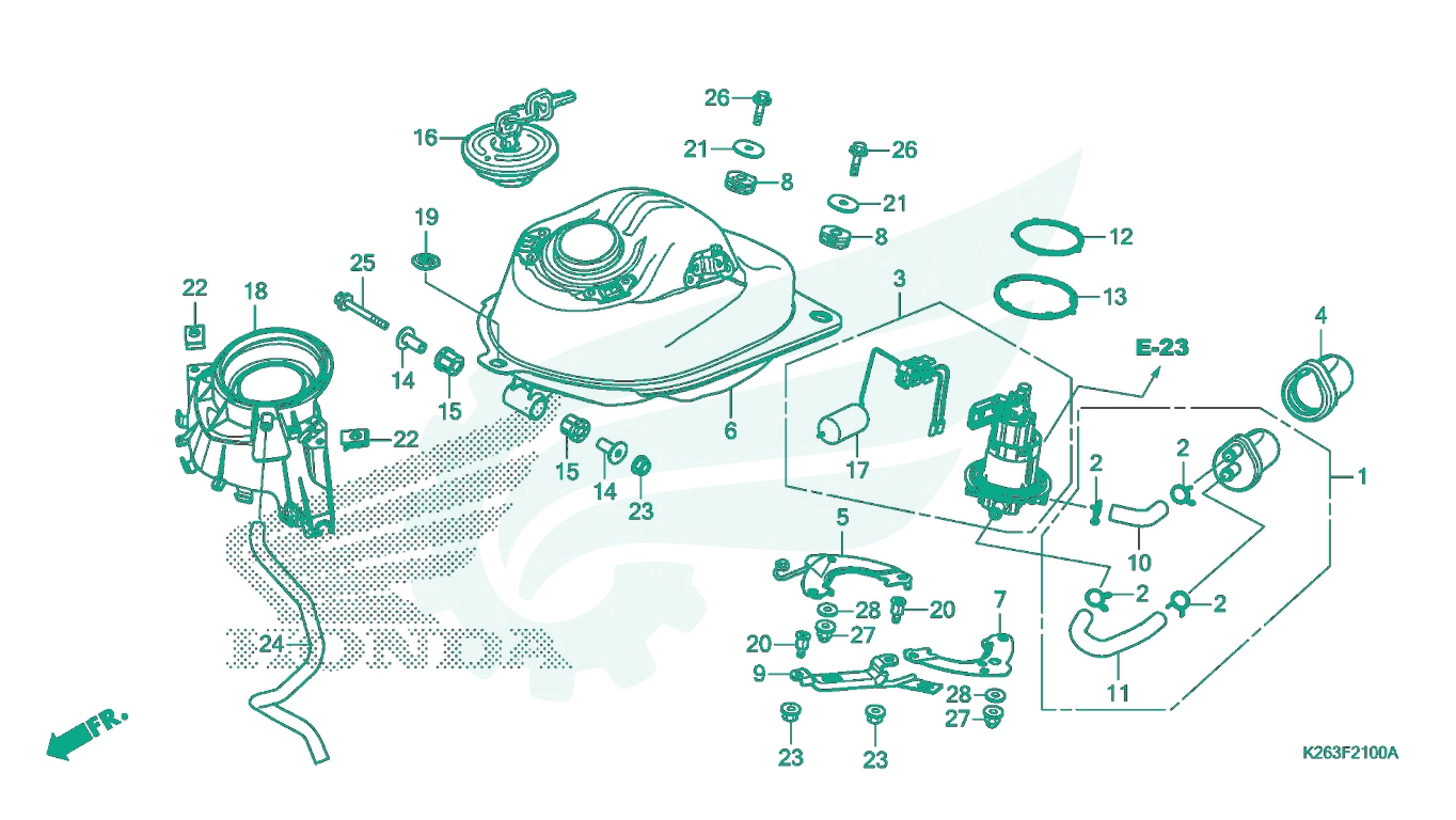 BỘ PHỤ TÙNG F - 21 CATALOGUE BÌNH XĂNG HONDA MSX 125
