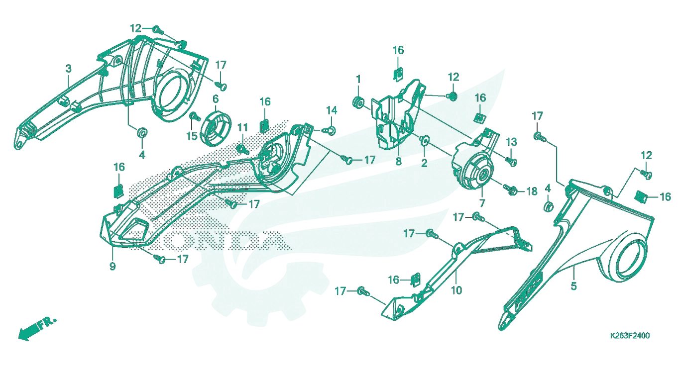 BỘ PHỤ TÙNG F - 24 CATALOGUE ỐP SƯỜN HONDA MSX 125