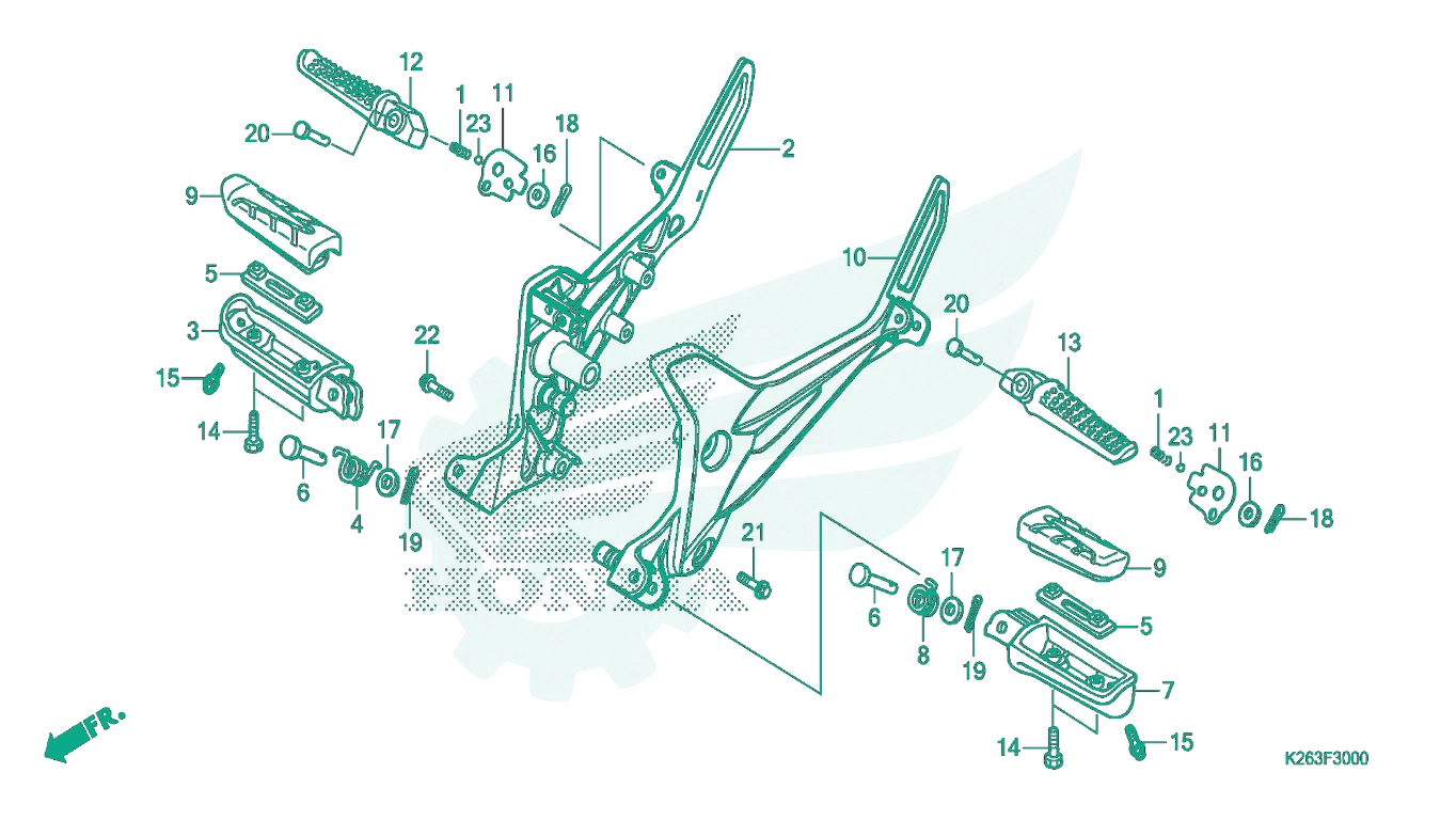 BỘ PHỤ TÙNG F - 30 CATALOGUE GÁC CHÂN HONDA MSX 125