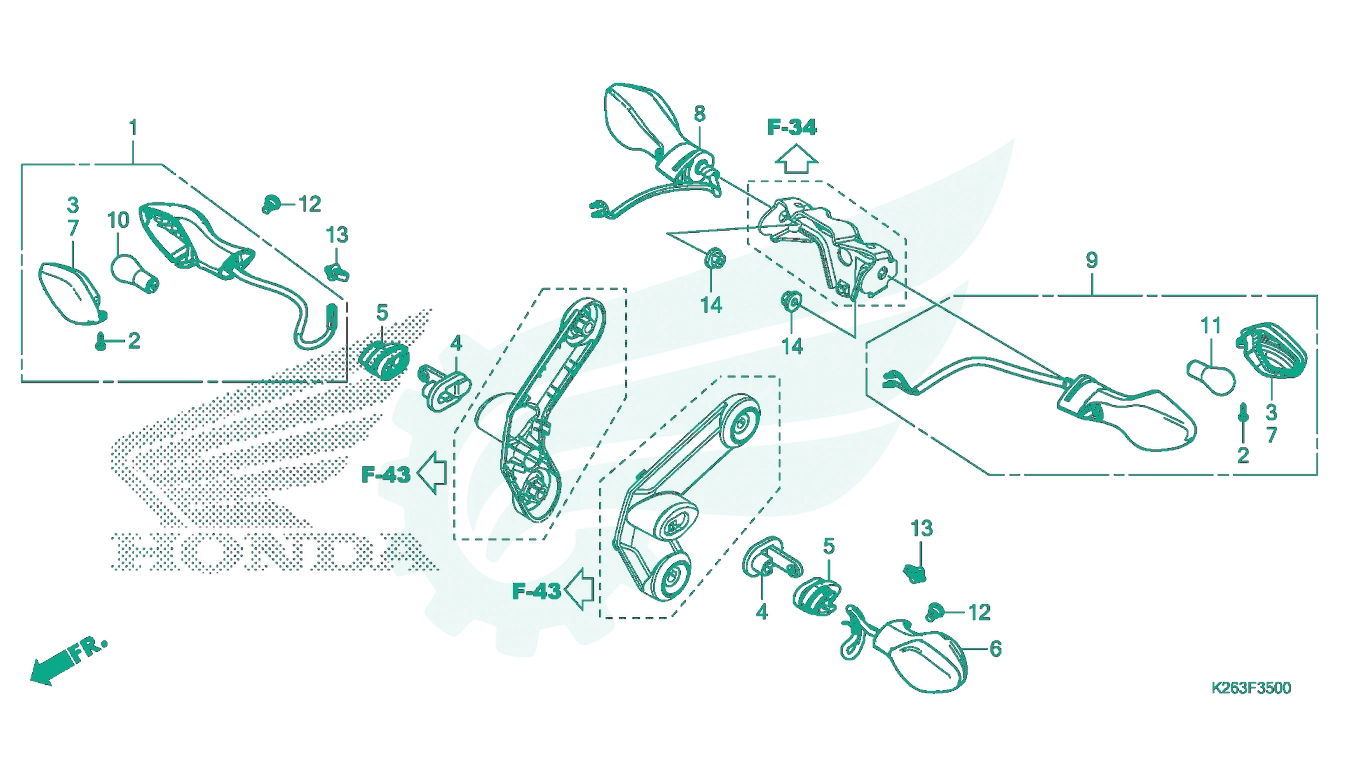BỘ PHỤ TÙNG F - 35 CATALOGUE XI NHAN ( E - ED - F - KO ) HONDA MSX 125