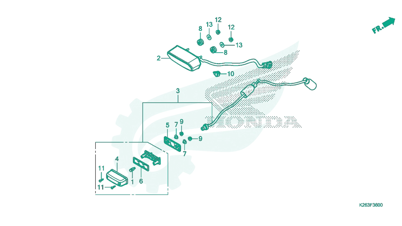 BỘ PHỤ TÙNG F - 36 CATALOGUE ĐÈN HẬU HONDA MSX 125