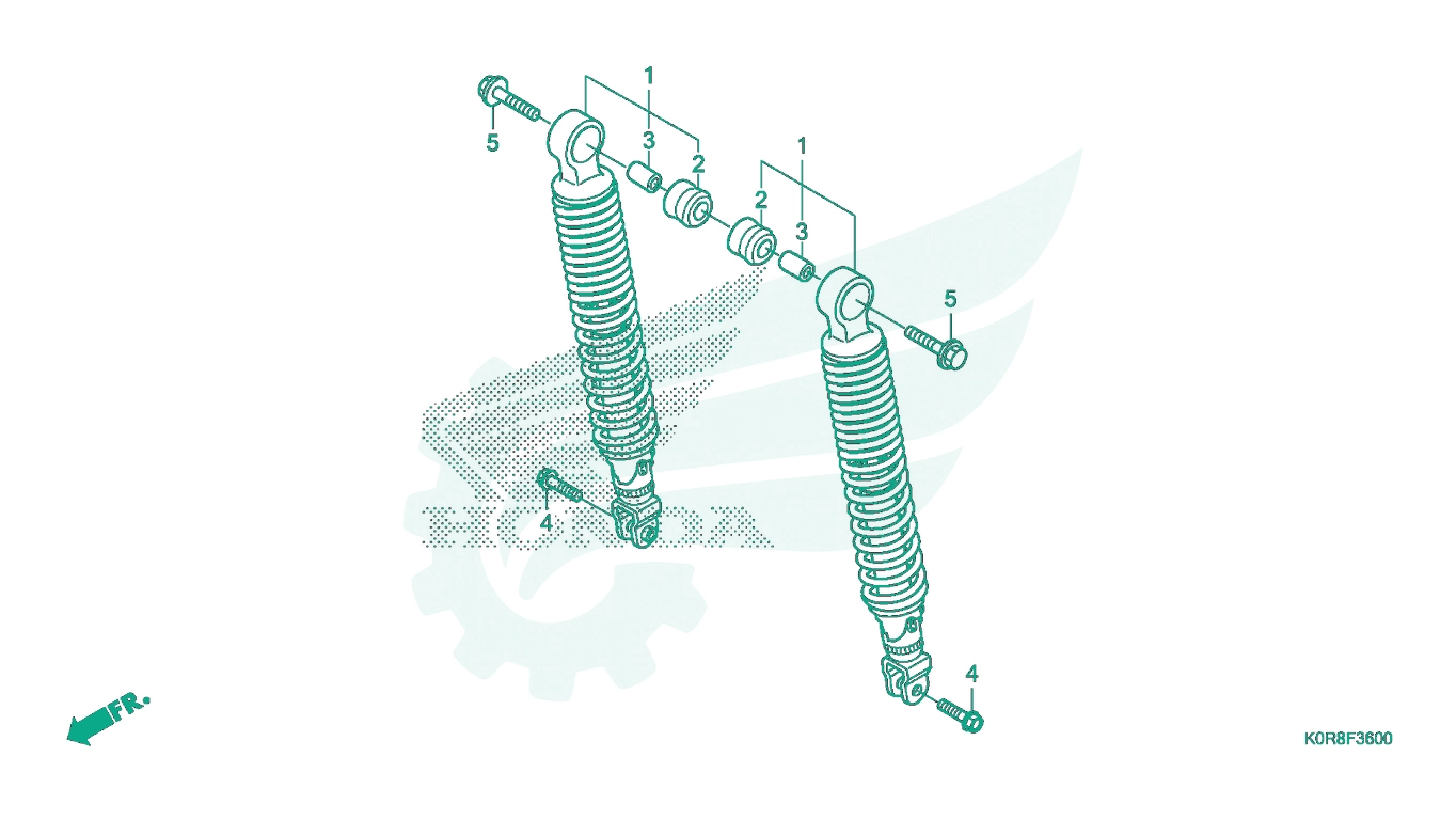Sơ đồ phụ tùng Honda - BỘ PHỤ TÙNG F - 36 CATALOGUE GIẢM XÓC SAU HONDA SH 125 - SH 150