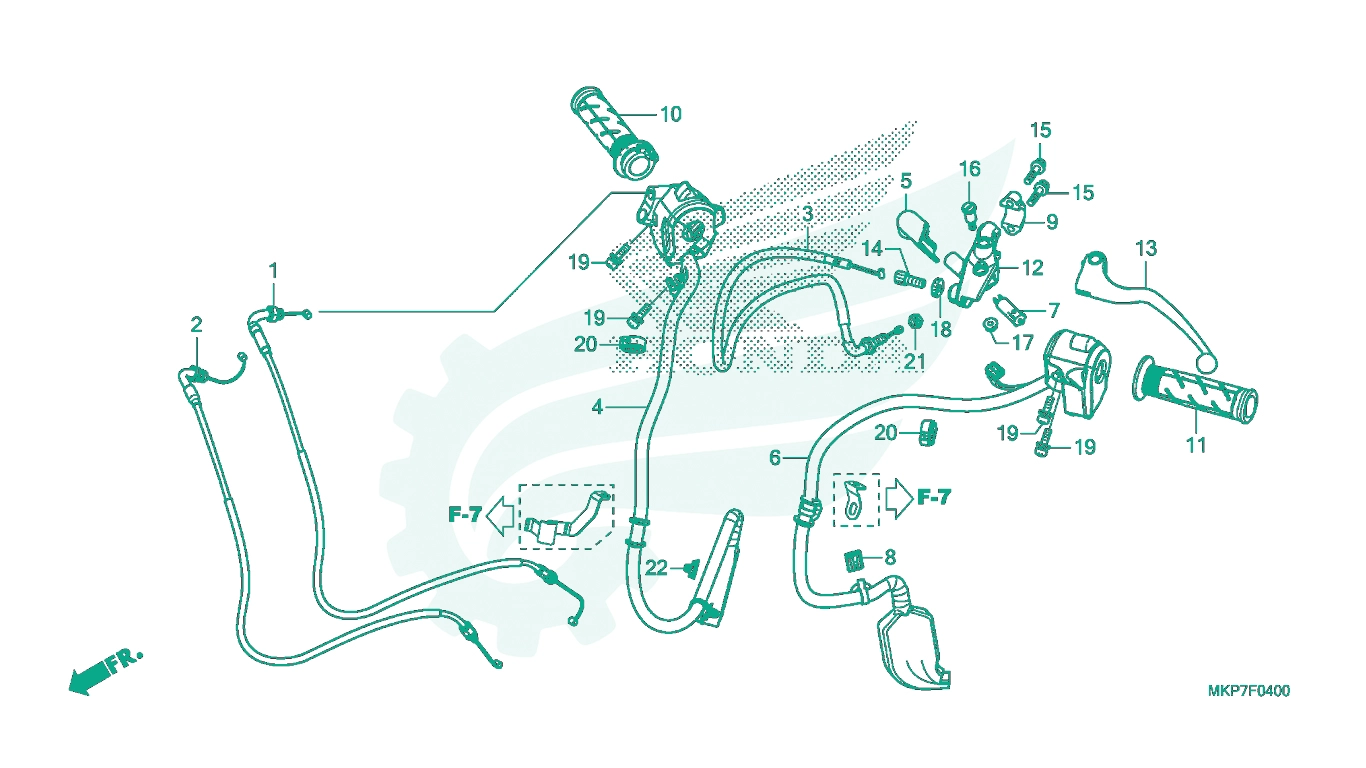 BỘ PHỤ TÙNG F - 4 CATALOGUE CỤM TAY PHANH / CÔNG TẮC / DÂY CÁP HONDA CB500X