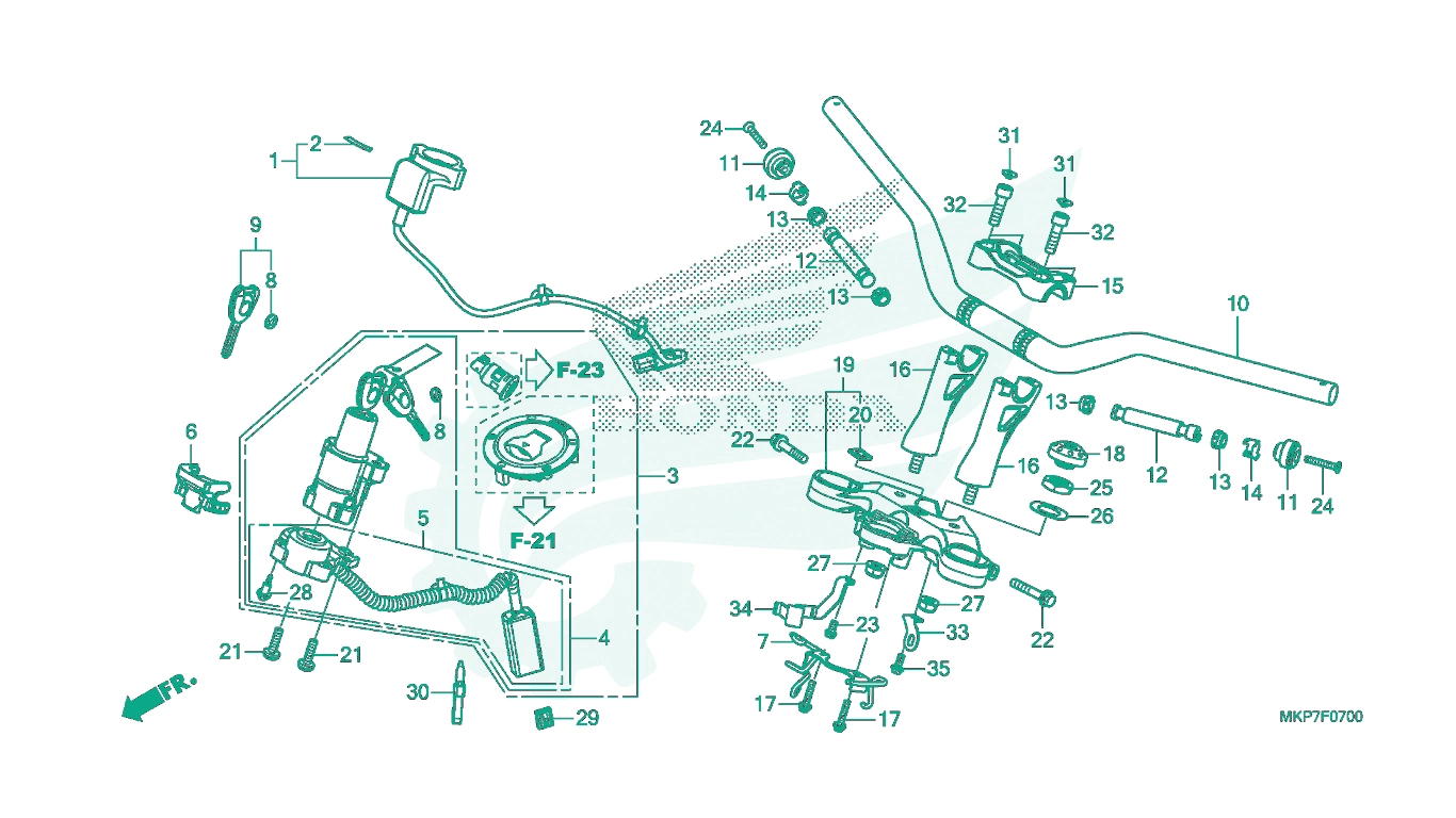 BỘ PHỤ TÙNG F - 17 CATALOGUE CỤM HEO THẮNG SAU HONDA CB500X