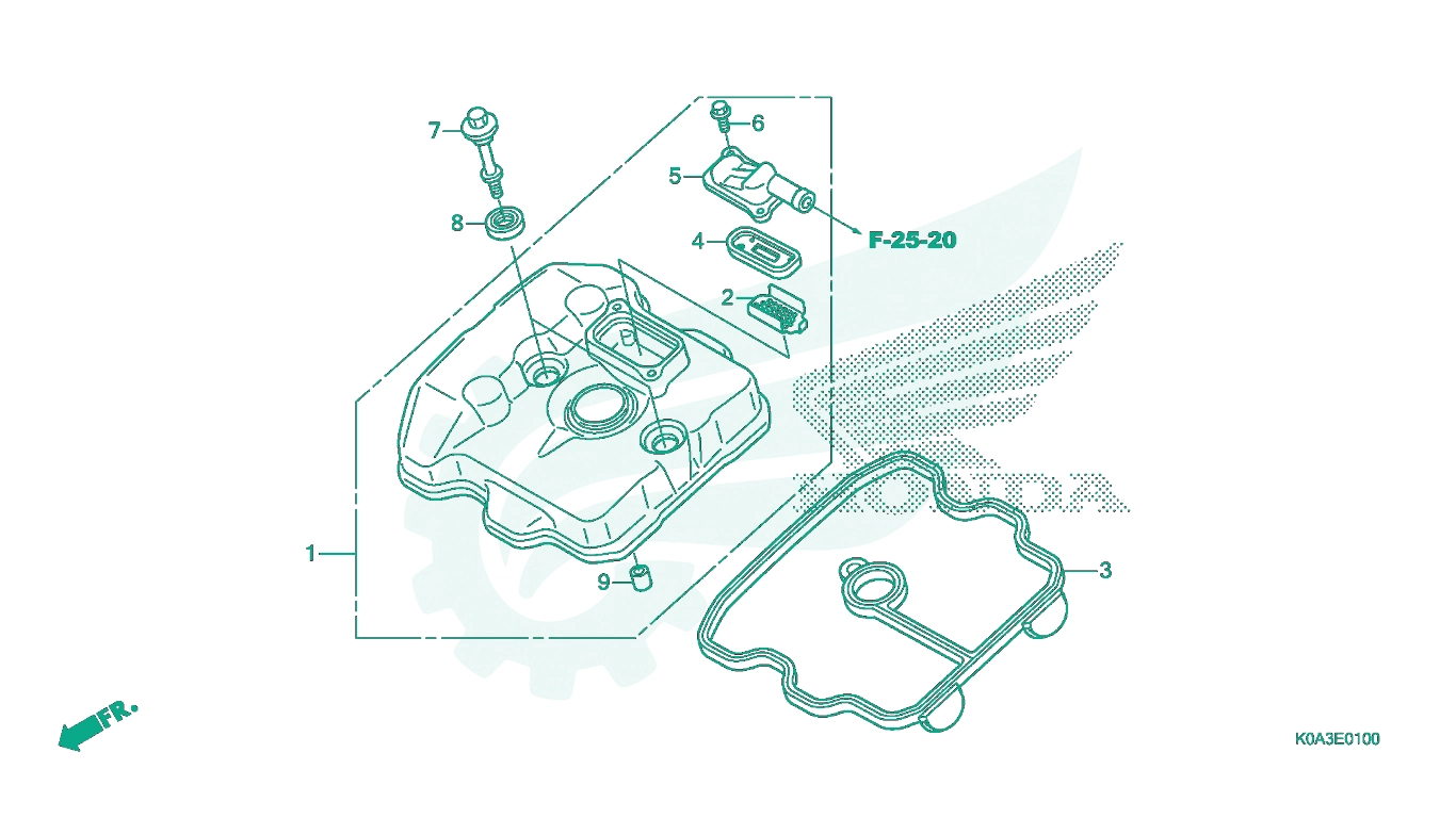 BỘ PHỤ TÙNG E - 1 CATALOGUE NẮP ĐẦU BÒ HONDA CB300R