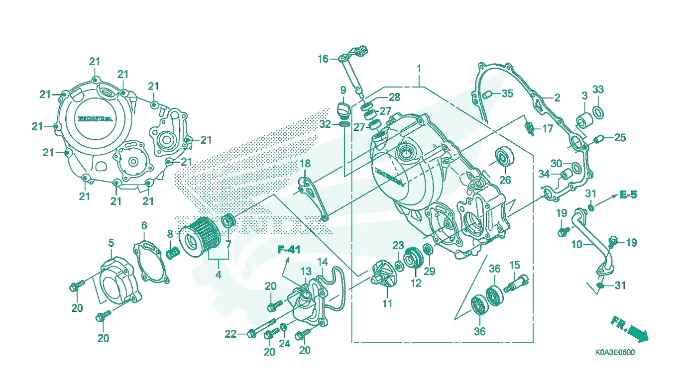 BỘ PHỤ TÙNG E - 6 CATALOGUE BƯỞNG MÁY PHẢI HONDA CB300R