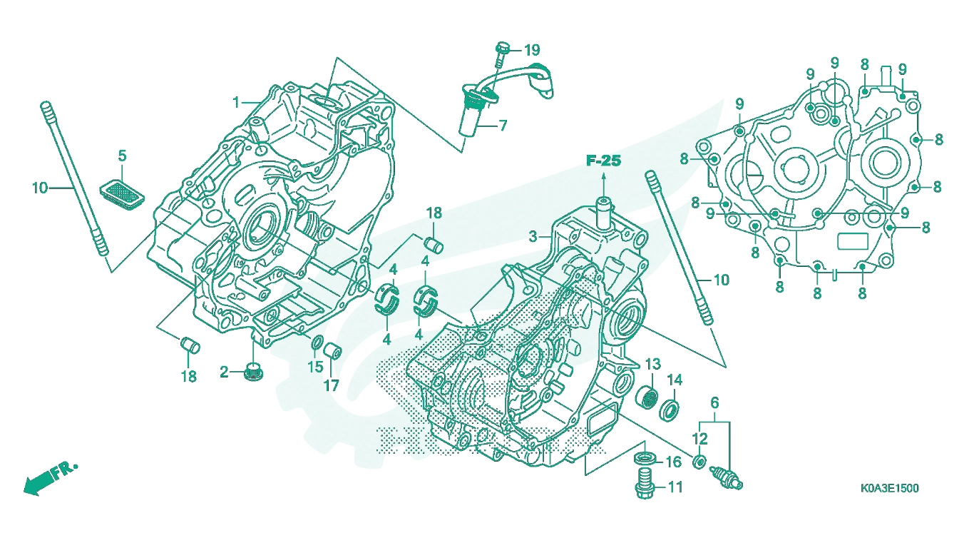 BỘ PHỤ TÙNG E - 15 CATALOGUE CRANKCASE HONDA CB300R