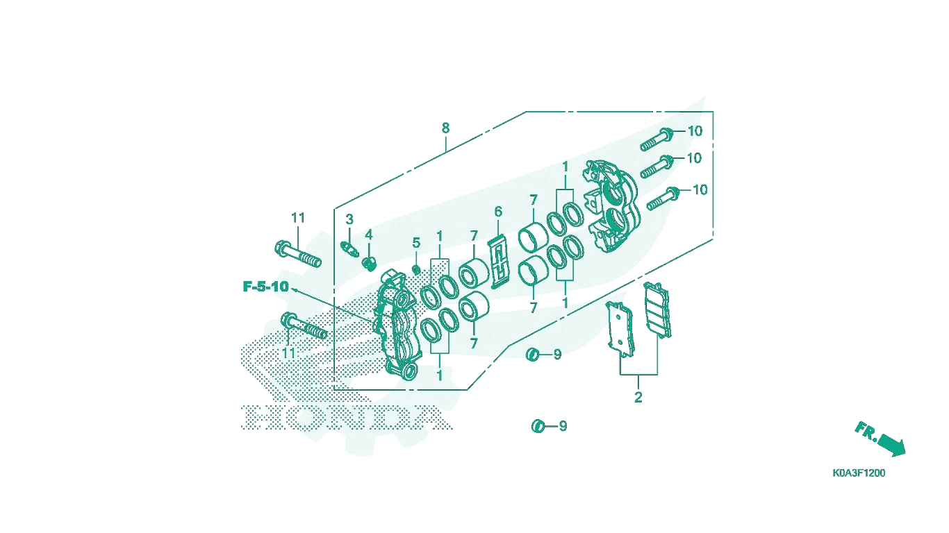 BỘ PHỤ TÙNG F - 12 CATALOGUE HỆ THỐNG PHANH TRƯỚC HONDA CB300R