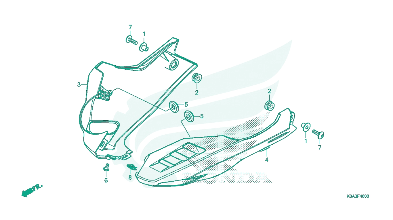 BỘ PHỤ TÙNG F - 46 CATALOGUE NHỰA MỎ CÀY HONDA CB300R