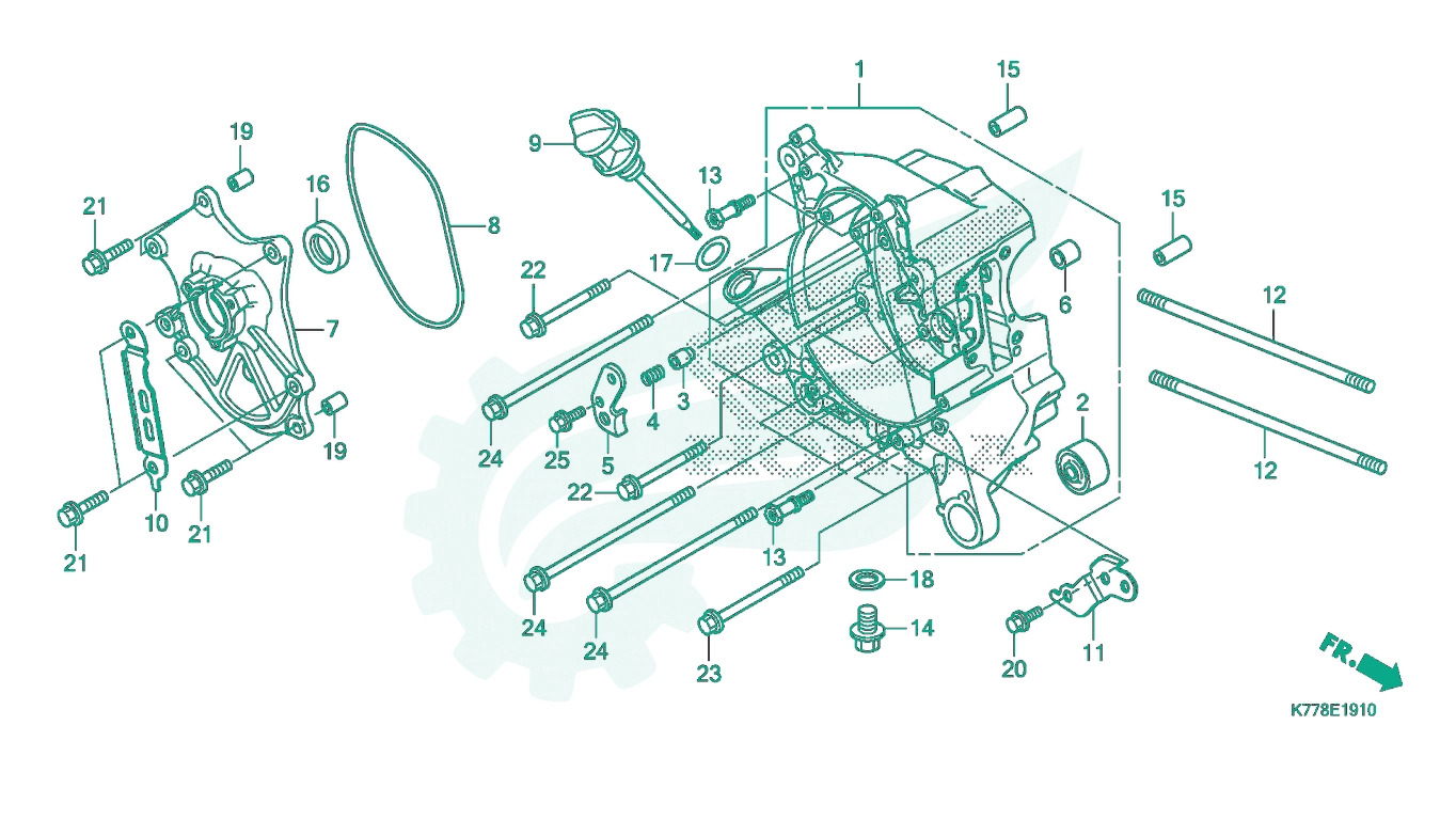 BỘ PHỤ TÙNG E - 19 - 10 CATALOGUE VÁCH MÁY PHẢI HONDA SH 125 - SH 150