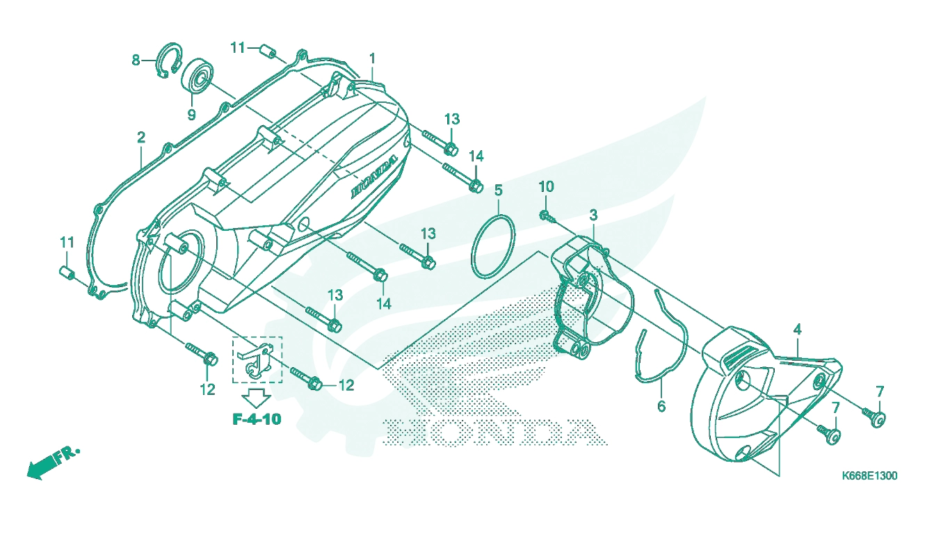 BỘ PHỤ TÙNG E - 13 CATALOGUE VÁCH MÁY TRÁI HONDA AIR BLADE 125