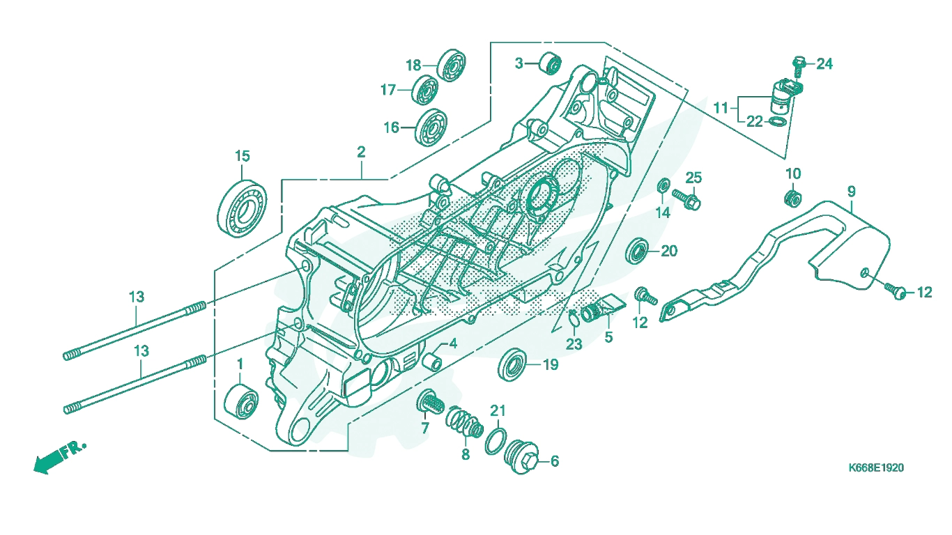 BỘ PHỤ TÙNG E - 19 - 20 CATALOGUE VÁCH MÁY TRÁI HONDA AIR BLADE 125
