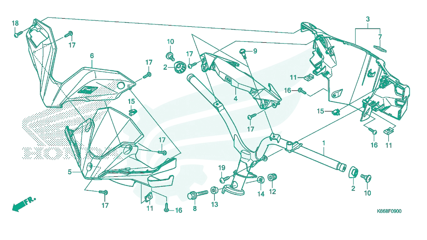 BỘ PHỤ TÙNG F - 9 CATALOGUE ỐP TAY LÁI - CỔ LÁI HONDA AIR BLADE 125