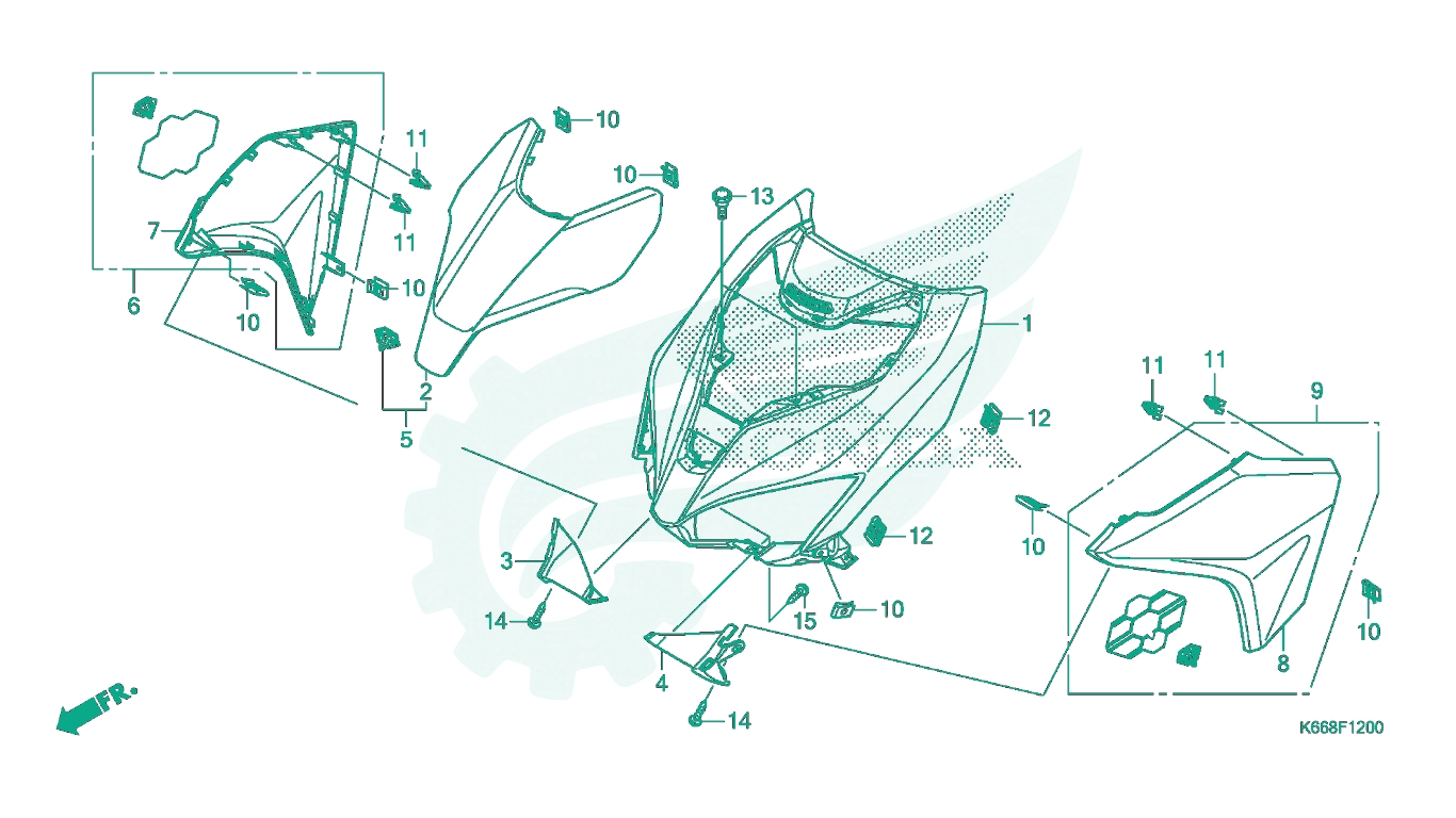 BỘ PHỤ TÙNG F - 12 CATALOGUE ỐP TRƯỚC HONDA AIR BLADE 125