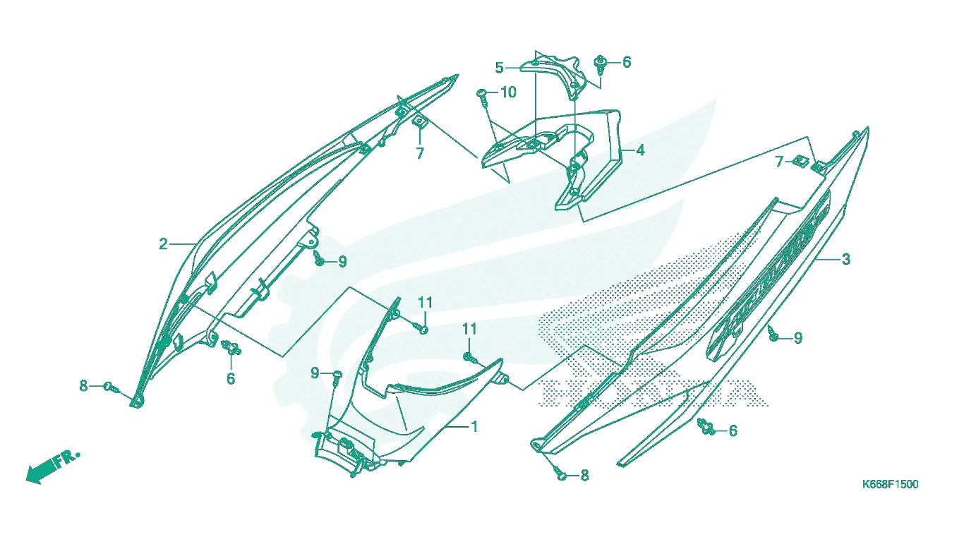 BỘ PHỤ TÙNG F - 15 CATALOGUE ỐP THÂN HONDA AIR BLADE 125