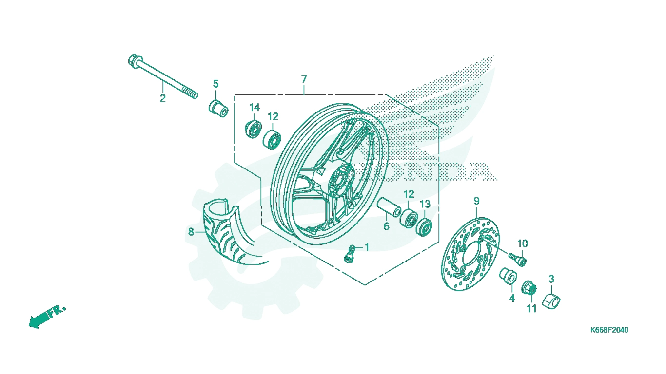 BỘ PHỤ TÙNG F - 20 - 40 CATALOGUE BÁNH TRƯỚC HONDA AIR BLADE 125