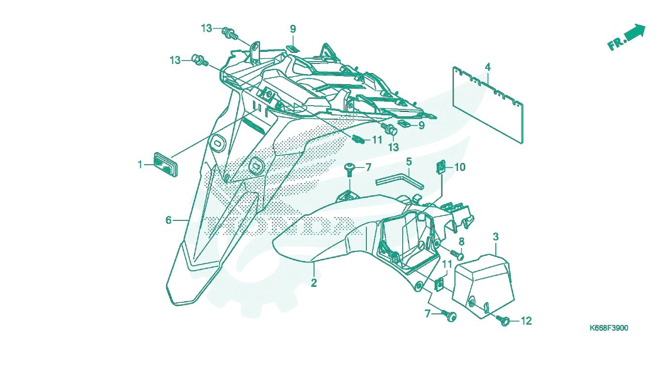 BỘ PHỤ TÙNG F - 39 CATALOGUE CHẮN BÙN SAU HONDA AIR BLADE 125