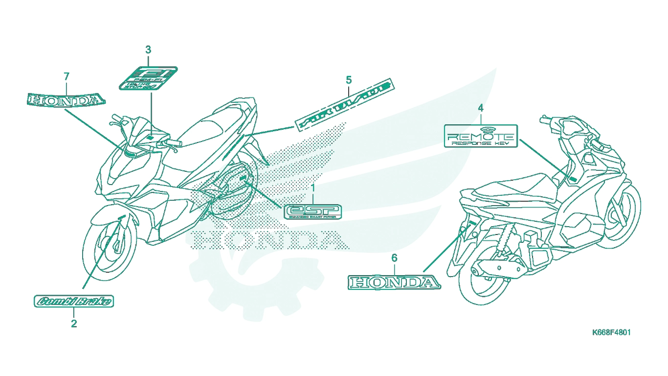 BỘ PHỤ TÙNG F48 - 1 CATALOGUE TEM - MÁC XE (ACA125CBF - 3V,8V) HONDA AIR BLADE 125