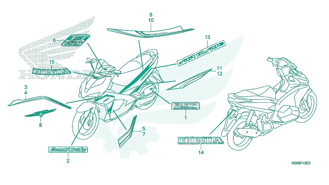 BỘ PHỤ TÙNG F - 48 - 2 CATALOGUE TEM - MÁC XE (ACA125CBF - 6V,V) HONDA AIR BLADE 125