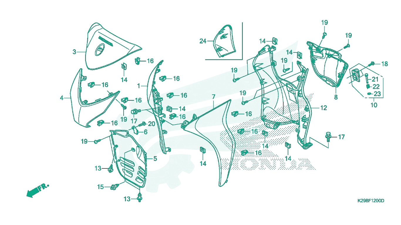 BỘ PHỤ TÙNG F - 12 CATALOGUE ỐP TRƯỚC HONDA SH MODE