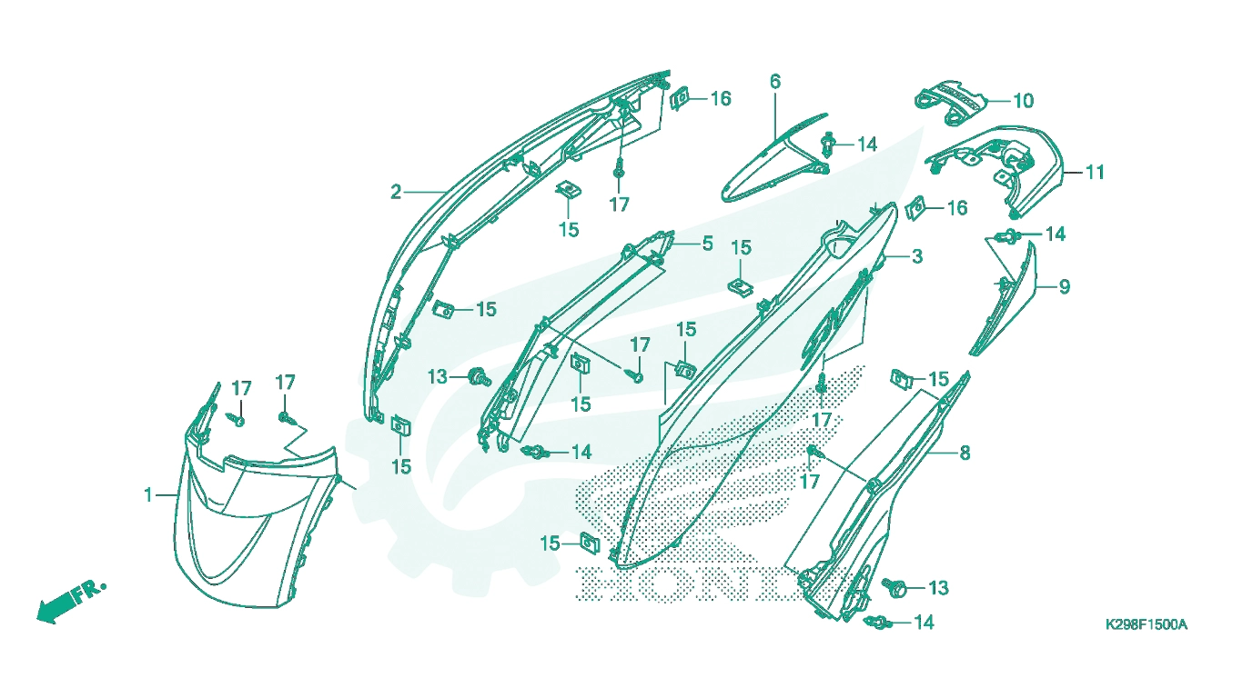 BỘ PHỤ TÙNG F - 15 CATALOGUE ỐP THÂN HONDA SH MODE