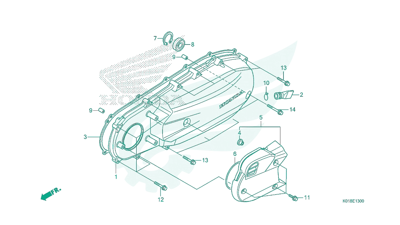 BỘ PHỤ TÙNG E - 13 CATALOGUE ỐP BÊN TRÁI VÁCH MÁY HONDA SH 125 - SH 150