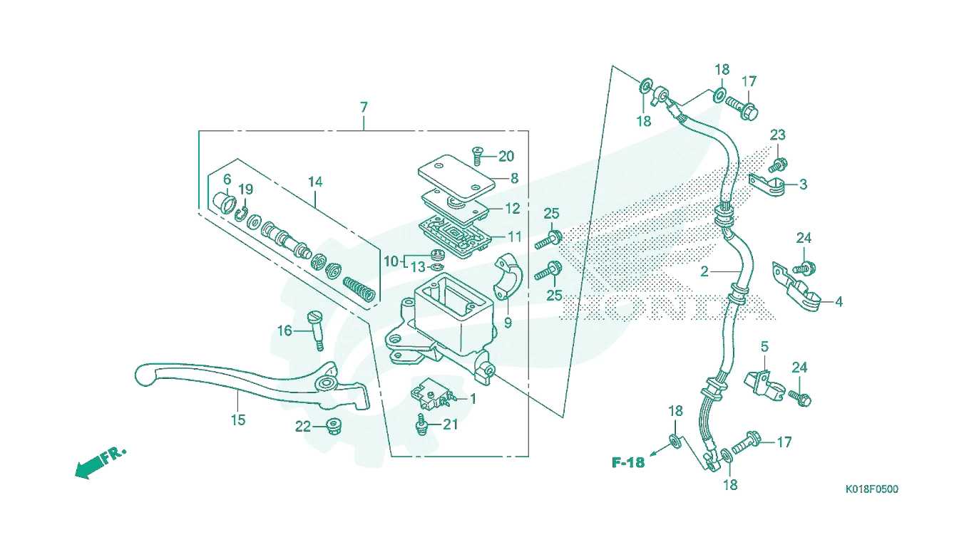 BỘ PHỤ TÙNG F - 5 CATALOGUE XY LANH PHANH CHÍNH TRƯỚC HONDA SH 125 – SH 150