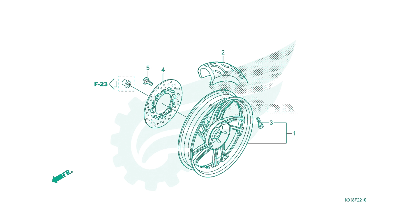 BỘ PHỤ TÙNG F - 22 - 10 CATALOGUE BÁNH SAU HONDA SH 125 - SH 150