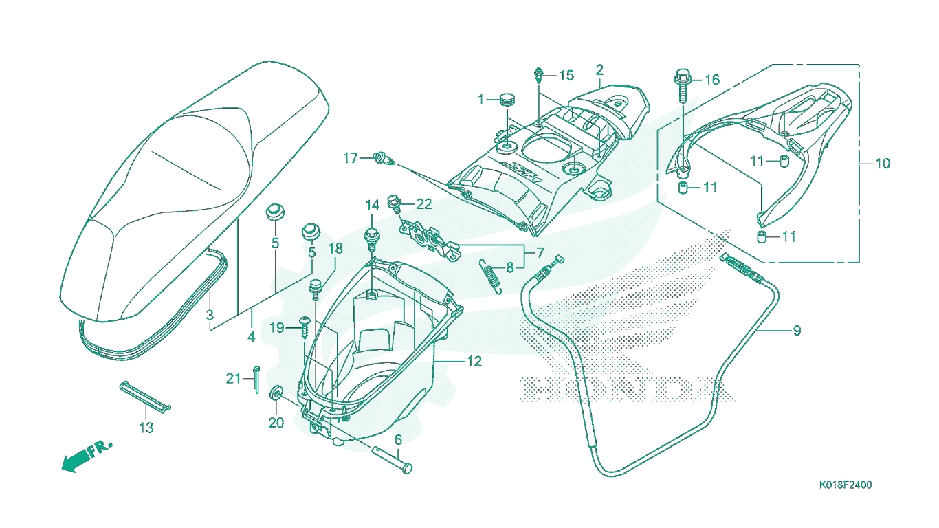 BỘ PHỤ TÙNG F - 24 CATALOGUE YÊN XE / HỘP ĐỰNG ĐỒ HONDA SH 125 - SH 150