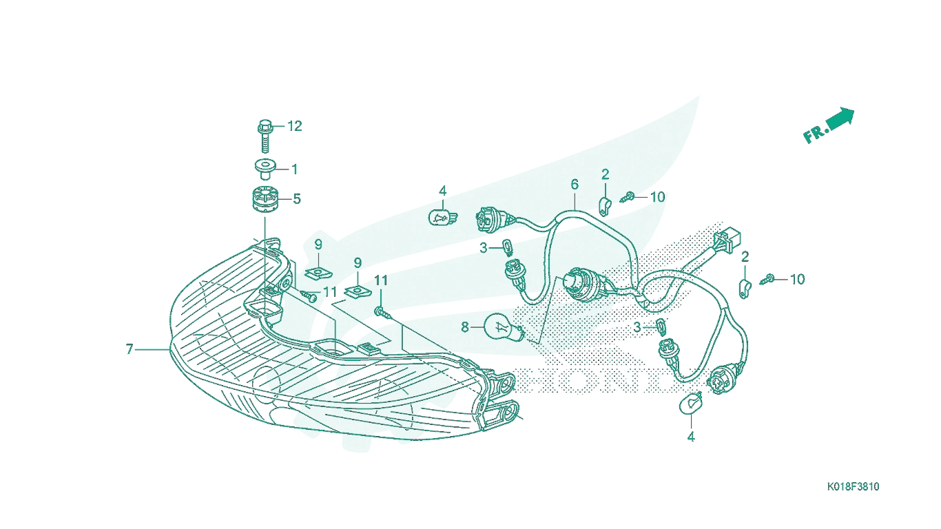BỘ PHỤ TÙNG F - 38 - 10 CATALOGUE BỘ ĐÈN SAU HONDA SH 125 - SH 150