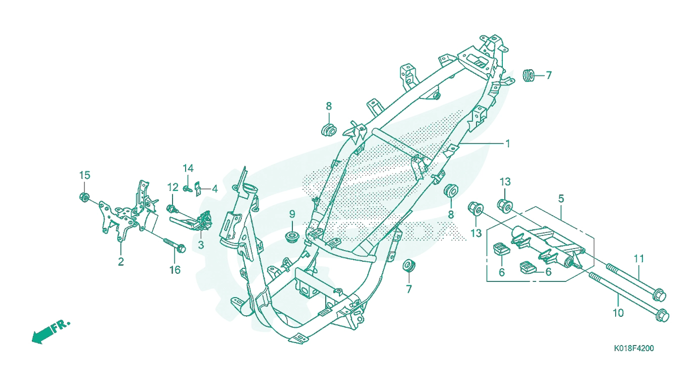 BỘ PHỤ TÙNG F - 42 CATALOGUE KHUNG XE HONDA SH 125 - SH 150