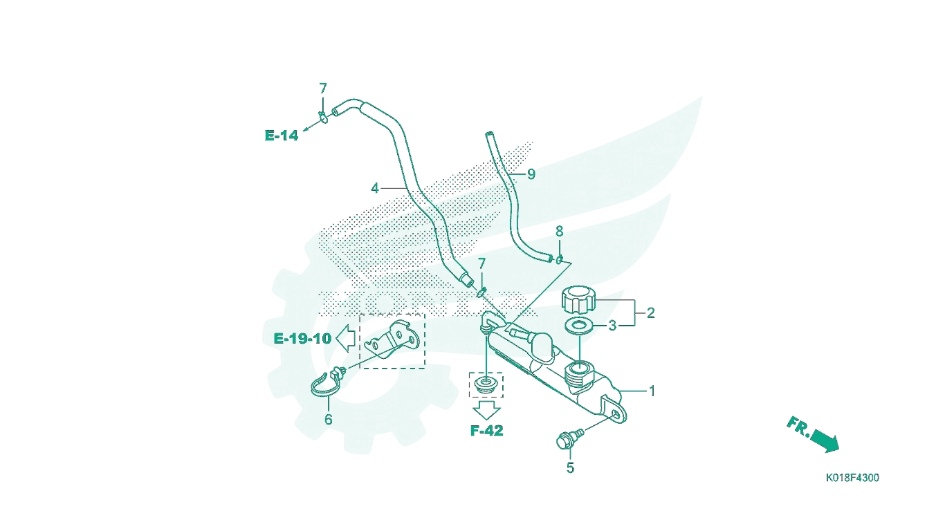 BỘ PHỤ TÙNG F - 43 CATALOGUE BÌNH DỰ TRỮ DUNG DỊCH LÀM MÁT HONDA SH 125 - SH 150