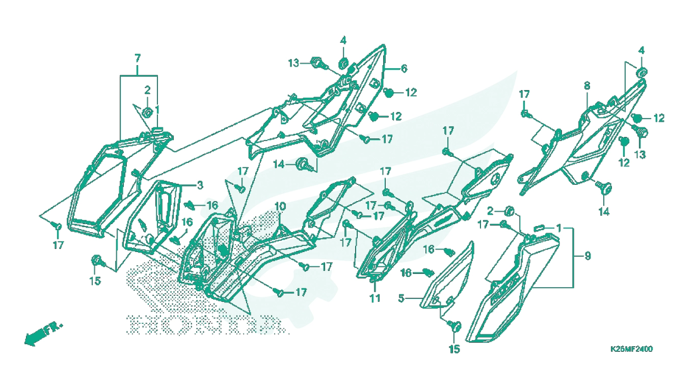 BỘ PHỤ TÙNG F - 24 CATALOGUE ỐP HÔNG HONDA MSX 125 SF