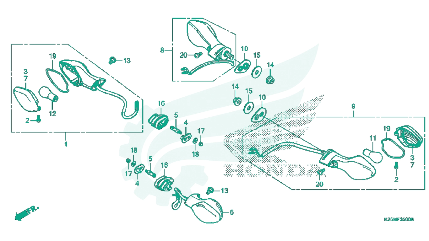 BỘ PHỤ TÙNG F - 35 CATALOGUE ĐÈN XI - NHAN HONDA MSX 125 SF