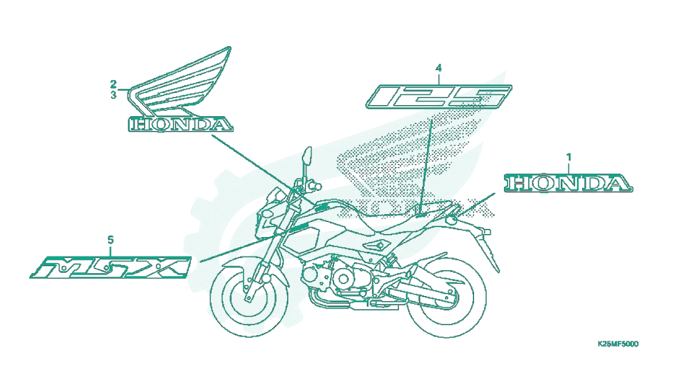 BỘ PHỤ TÙNG F - 50 CATALOGUE TEM (DÁN / TRANG TRÍ) HONDA MSX 125 SF