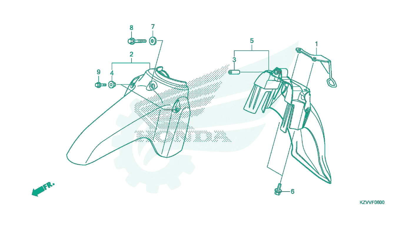 BỘ PHỤ TÙNG F - 6 CATALOGUE CHẮN BÙN TRƯỚC HONDA DREAM 110
