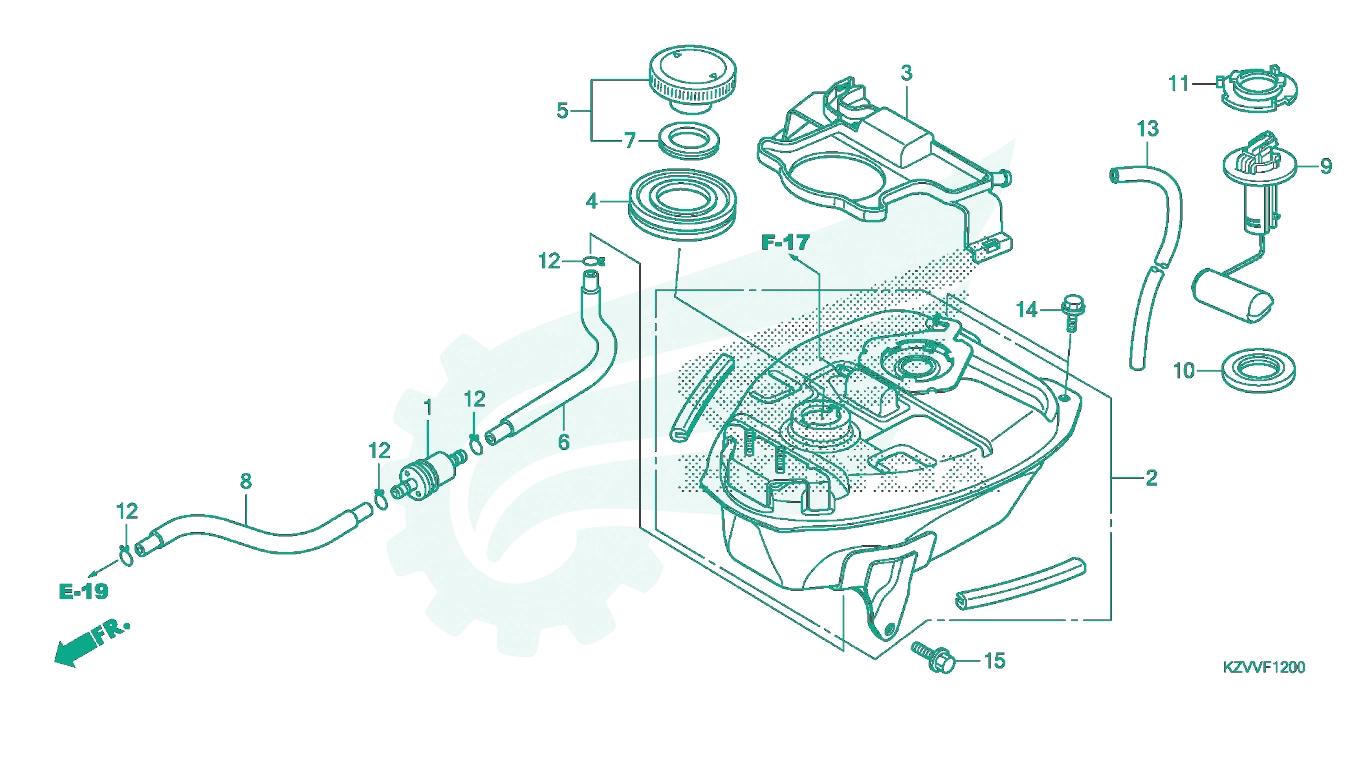 BỘ PHỤ TÙNG F - 12 CATALOGUE BÌNH XĂNG HONDA DREAM 110