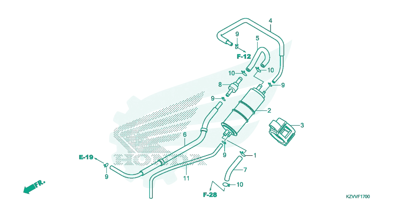 BỘ PHỤ TÙNG F - 17 CATALOGUE HỘP LỌC KHÍ BÌNH XĂNG HONDA DREAM 110