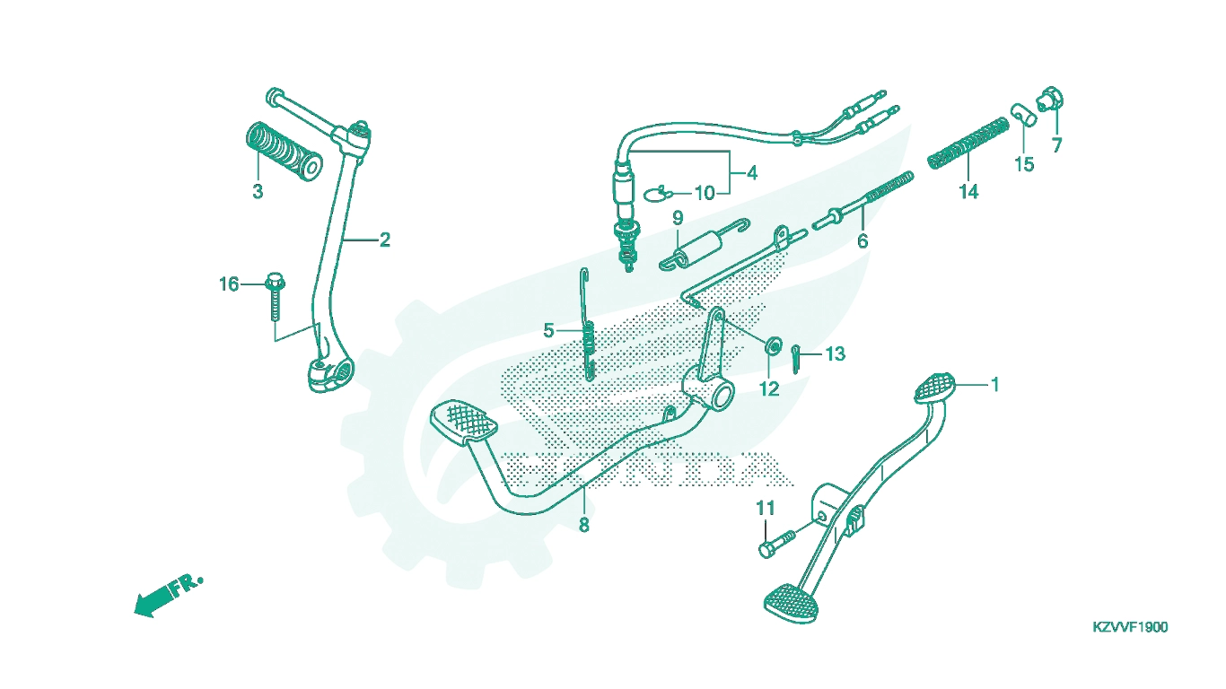 BỘ PHỤ TÙNG F - 19 CATALOGUE BÀN ĐẠP - CẦN KHỞI ĐỘNG HONDA DREAM 110