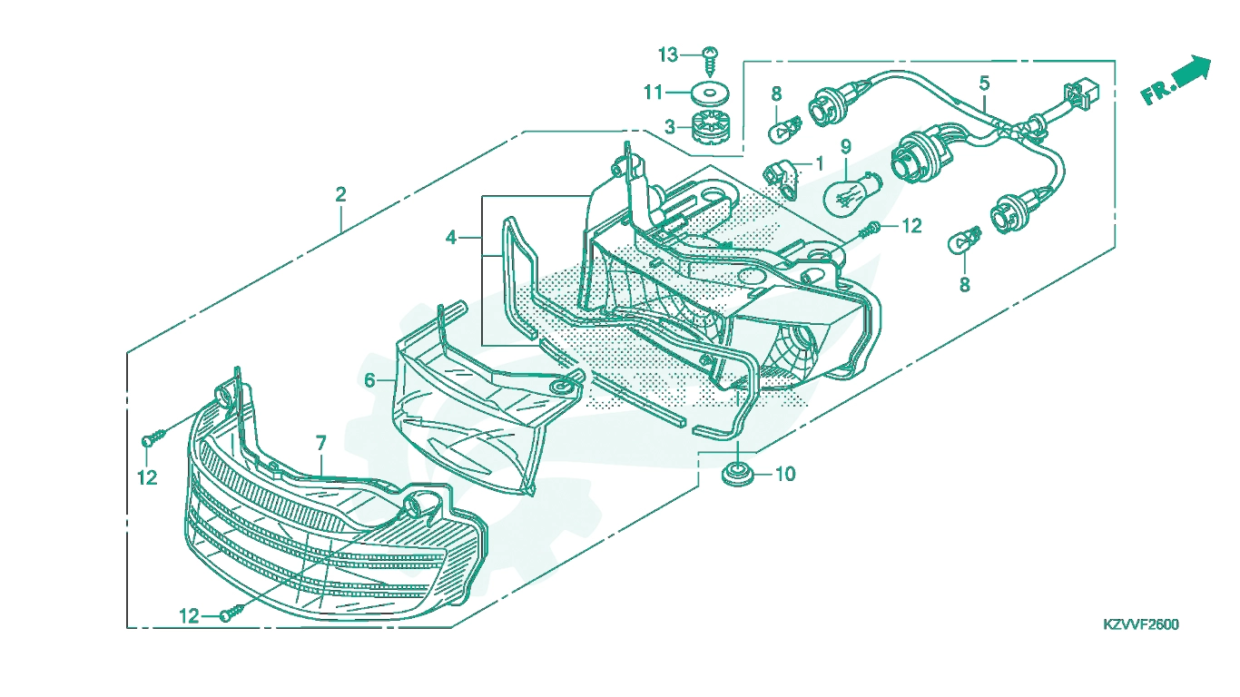 BỘ PHỤ TÙNG F - 26 CATALOGUE ĐÈN HẬU HONDA DREAM 110